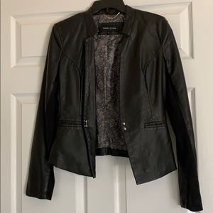 Women’s black imitation leather jacket